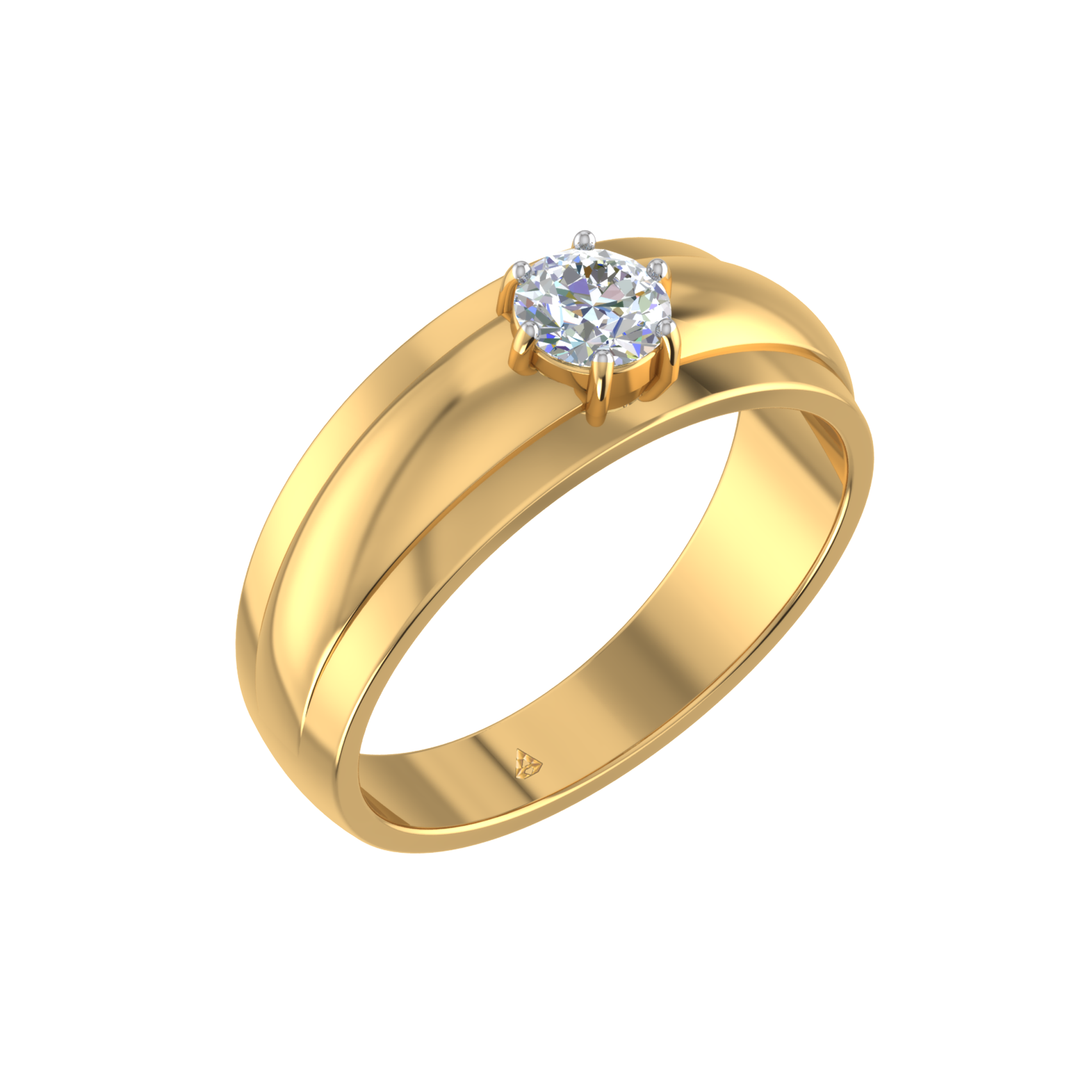 Manufacturer of 916 gold men's designer single stone ring msr73 | Jewelxy -  178046